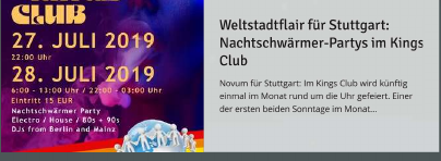 Weltstadtflair für Stuttgart: Nachtschwärmer-Partys im Kings Club