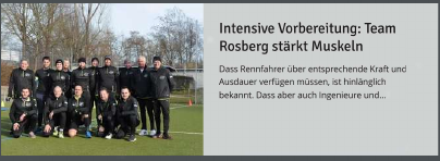 Intensive Vorbereitung: Team Rosberg stärkt Muskeln